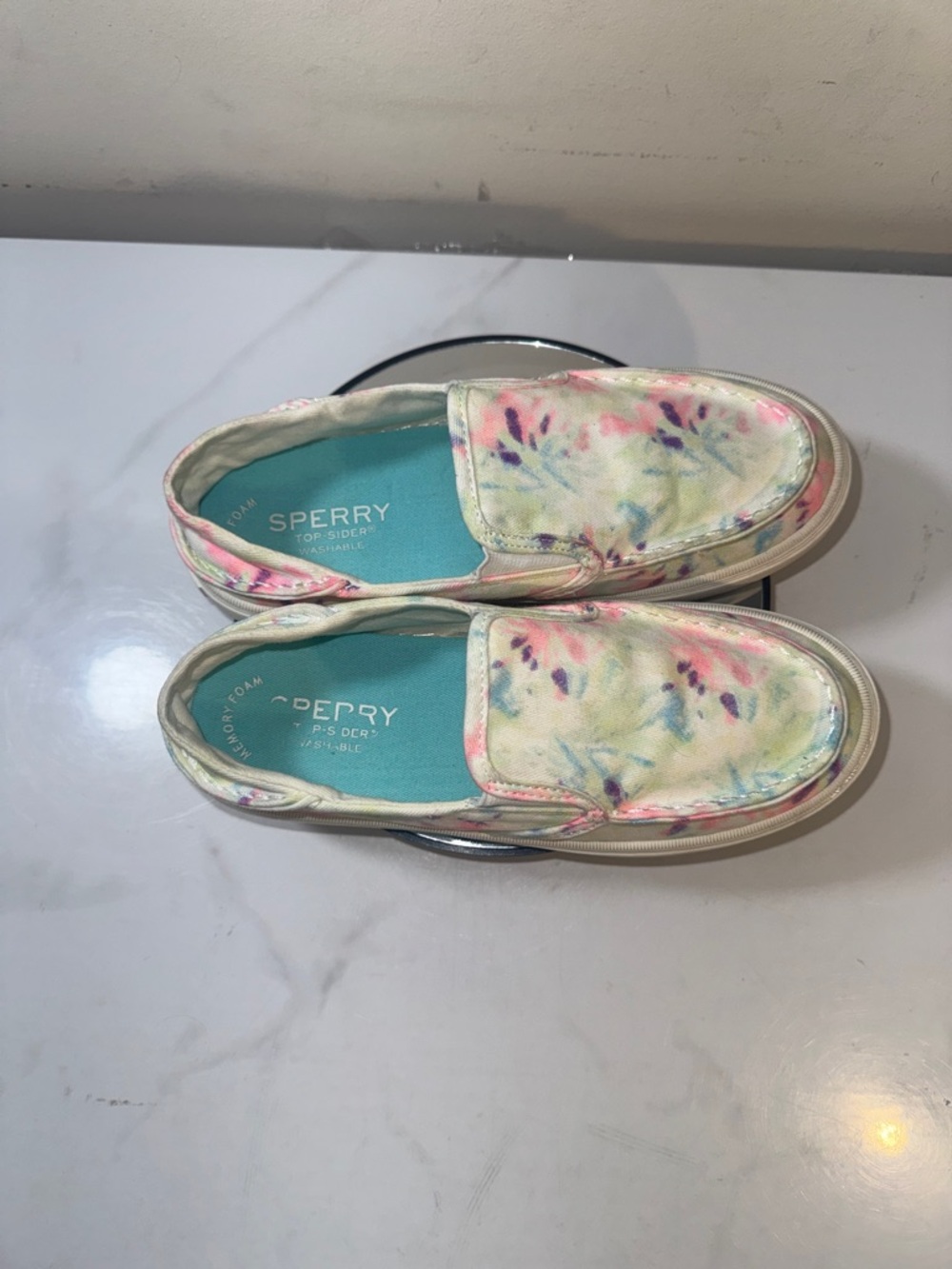 Sperry Little Girls Salty Jr Tie-Dye Washable Slip-On Sneakers - Size 3M
